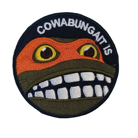 Cowabunga It Is Teenage Mutant Ninja Turtle Michaelangelo Embroidered Patch - Picture 1 of 3